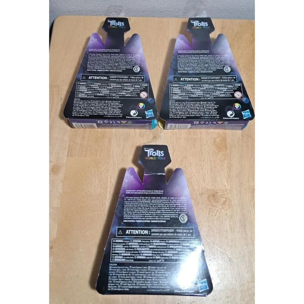 BRAND NEW Lot of 3 DreamWorks Hasbro 2019 Trolls World Tour 3